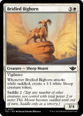 [007]【EN】【FOIL】手綱付きの大角/Bridled Bighorn【OTJ】[C][白]