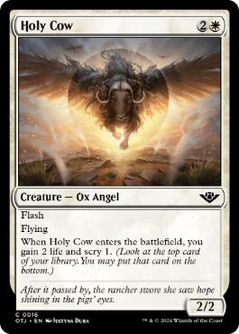 [016]【EN】【FOIL】聖なる乳牛/Holy Cow【OTJ】[C][白]