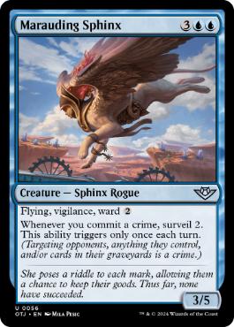 [056]【EN】【FOIL】無法のスフィンクス/Marauding Sphinx【OTJ】[U][青]