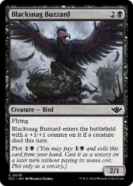 [079]【EN】【FOIL】黒鉤のノスリ/Blacksnag Buzzard【OTJ】[C][黒]