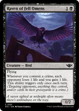 [101]【EN】【FOIL】不吉な前兆の鴉/Raven of Fell Omens【OTJ】[C][黒]