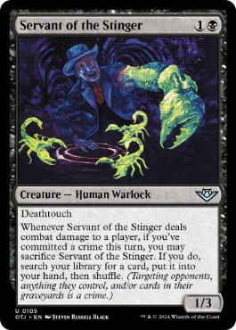[105]【EN】【FOIL】針の召使い/Servant of the Stinger【OTJ】[U][黒]