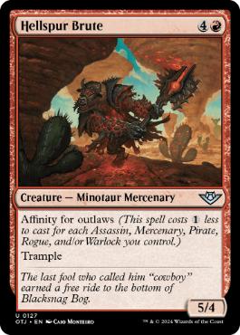 [127]【EN】【FOIL】地獄拍車団の粗暴者/Hellspur Brute【OTJ】[U][赤]