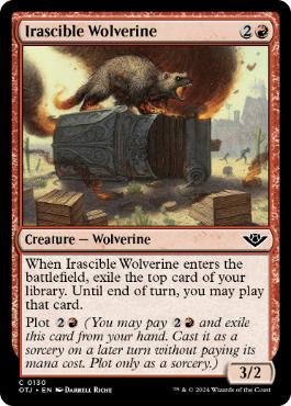 [130]【EN】【FOIL】怒りっぽいクズリ/Irascible Wolverine【OTJ】[C][赤]