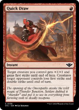 [138]【EN】【FOIL】早撃ち/Quick Draw【OTJ】[C][赤]