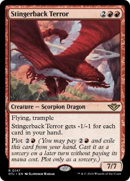 [147]【EN】【FOIL】刺し背の恐怖/Stingerback Terror【OTJ】[R][赤]