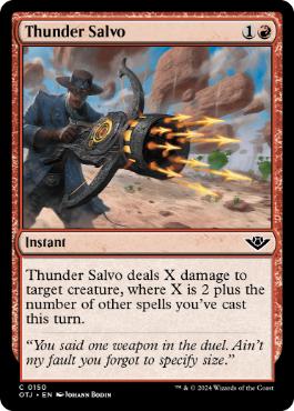 [150]【EN】【FOIL】雷の斉射/Thunder Salvo【OTJ】[C][赤]