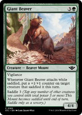 [165]【EN】【FOIL】巨大ビーバー/Giant Beaver【OTJ】[C][緑]