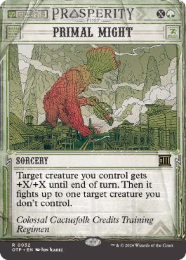 [032]【EN】【FOIL】■ショーケース■原初の力/Primal Might【OTP】[R][緑]