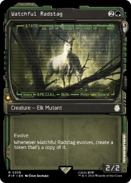 [335]【EN】■ショーケース■警戒するラッドスタッグ/Watchful Radstag【PIP】[R][緑]