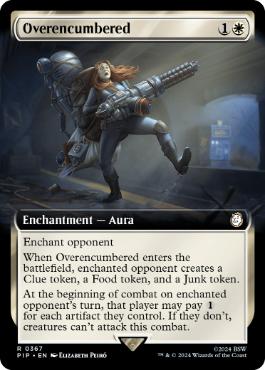 [367]【EN】【FOIL】■拡張アート■重量過多/Overencumbered【PIP】[R][白]