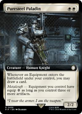 [456]【EN】【FOIL】■拡張アート■純鋼の聖騎士/Puresteel Paladin【PIP】[R][白]