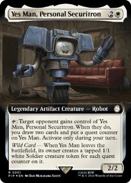 [901]【EN】【サージFOIL】■拡張アート■個人用セキュリトロン、イエスマン/Yes Man, Personal Securitron【PIP】[R][白]