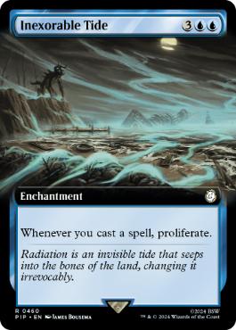[460]【EN】【FOIL】■拡張アート■容赦無い潮流/Inexorable Tide【PIP】[R][青]
