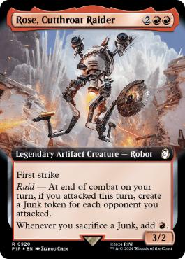 [920]【EN】【サージFOIL】■拡張アート■カットスローツのレイダー、ローズ/Rose, Cutthroat Raider【PIP】[R][赤]