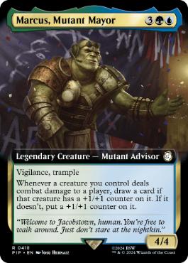 [418]【EN】【FOIL】■拡張アート■ミュータントの市長、マーカス/Marcus, Mutant Mayor【PIP】[R][多色]