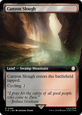 [489]【EN】【FOIL】■拡張アート■泥濘の峡谷/Canyon Slough【PIP】[R][土地]