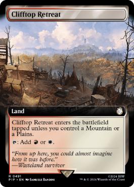 [491]【EN】【FOIL】■拡張アート■断崖の避難所/Clifftop Retreat【PIP】[R][土地]