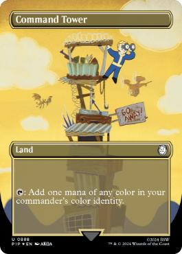 [888]【EN】【サージFOIL】■ボーダーレス■統率の塔/Command Tower【PIP】[U][土地]