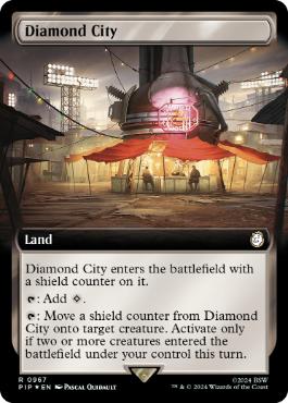 [967]【EN】【サージFOIL】■拡張アート■ダイアモンドシティ/Diamond City【PIP】[R][土地]