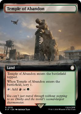 [516]【EN】【FOIL】■拡張アート■奔放の神殿/Temple of Abandon【PIP】[R][土地]