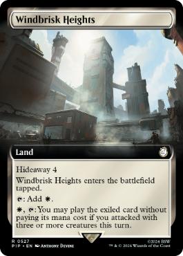 [527]【EN】【FOIL】■拡張アート■風立ての高地/Windbrisk Heights【PIP】[R][土地]