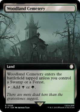 [528]【EN】【FOIL】■拡張アート■森林の墓地/Woodland Cemetery【PIP】[R][土地]