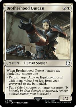 [012]【EN】【FOIL】ブラザーフッド・アウトキャスト/Brotherhood Outcast【PIP】[U][白]