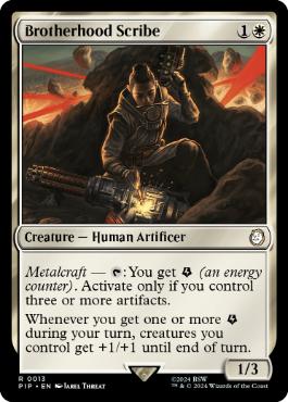 [013]【EN】【FOIL】ブラザーフッド・スクライブ/Brotherhood Scribe【PIP】[R][白]