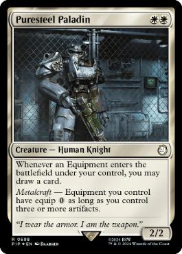 [698]【EN】【サージFOIL】純鋼の聖騎士/Puresteel Paladin【PIP】[R][白]