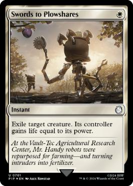 [701]【EN】【サージFOIL】剣を鍬に/Swords to Plowshares【PIP】[U][白]