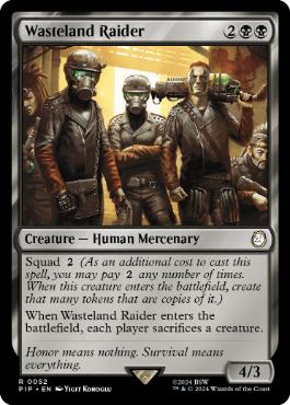 [052]【EN】【FOIL】ウェイストランド・レイダー/Wasteland Raider【PIP】[R][黒]
