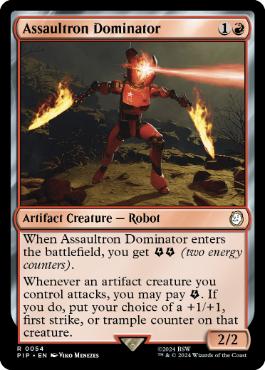 [054]【EN】【FOIL】アサルトロン・ドミネーター/Assaultron Dominator【PIP】[R][赤]
