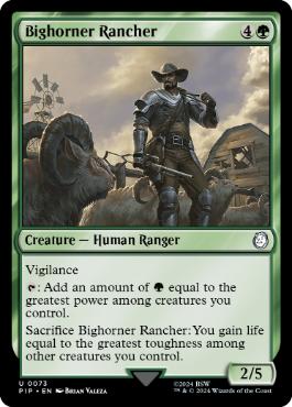 [073]【EN】【FOIL】ビッグホーナーの牧場主/Bighorner Rancher【PIP】[U][緑]