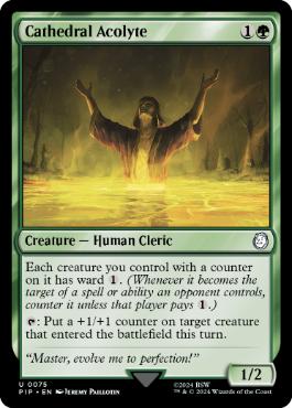 [075]【EN】【FOIL】聖堂の侍祭/Cathedral Acolyte【PIP】[U][緑]