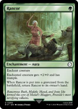 [205]【EN】【FOIL】怨恨/Rancor【PIP】[U][緑]