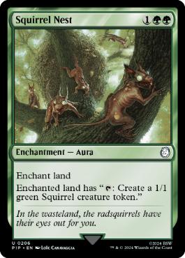 [206]【EN】【FOIL】リスの巣/Squirrel Nest【PIP】[U][緑]
