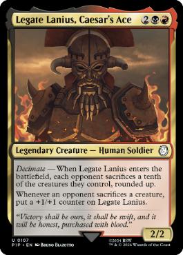 [107]【EN】【FOIL】シーザーの片腕、リガタス・ラニウス/Legate Lanius, Caesar's Ace【PIP】[U][多色]