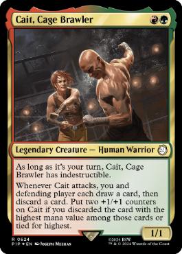 [624]【EN】【サージFOIL】ケージ・ファイター、ケイト/Cait, Cage Brawler【PIP】[R][多色]