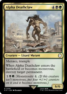 [091]【EN】【FOIL】デスクロー・アルファ/Alpha Deathclaw【PIP】[R][多色]