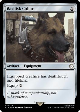 [225]【EN】【FOIL】バジリスクの首輪/Basilisk Collar【PIP】[R][茶]