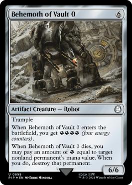 [655]【EN】【サージFOIL】Vault 0のベヒモス/Behemoth of Vault 0【PIP】[U][茶]
