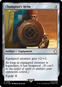 [228]【EN】【FOIL】勇者の兜/Champion's Helm【PIP】[R][茶]