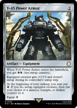 [145]【EN】【FOIL】T-45パワーアーマー/T-45 Power Armor【PIP】[R][茶]