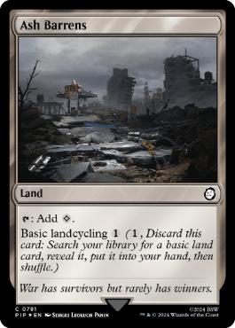 [781]【EN】【サージFOIL】灰のやせ地/Ash Barrens【PIP】[C][土地]