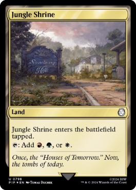 [798]【EN】【サージFOIL】ジャングルの祭殿/Jungle Shrine【PIP】[U][土地]