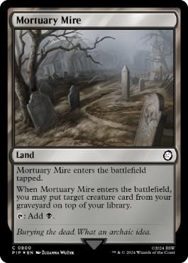 [800]【EN】【サージFOIL】亡骸のぬかるみ/Mortuary Mire【PIP】[C][土地]
