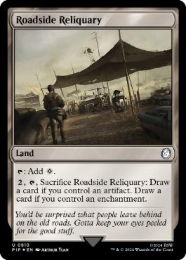 [810]【EN】【サージFOIL】道路脇の聖遺/Roadside Reliquary【PIP】[U][土地]