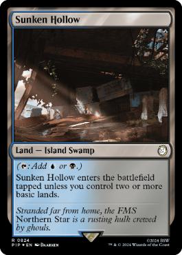 [824]【EN】【サージFOIL】窪み渓谷/Sunken Hollow【PIP】[R][土地]