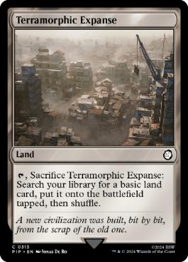 [313]【EN】【FOIL】広漠なる変幻地/Terramorphic Expanse【PIP】[C][土地]